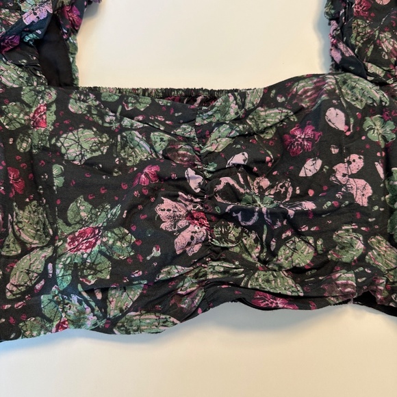 Zara floral puff sleeve crop top - Picture 4 of 6